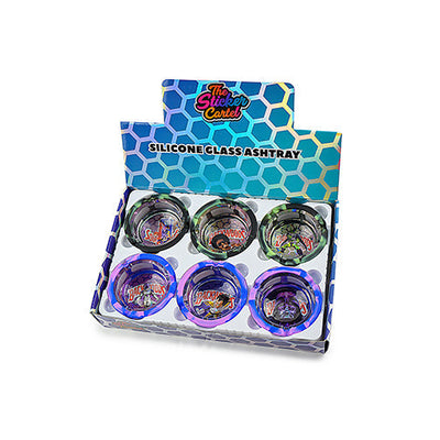 Holographic Glass Ashtray Set with Silicone