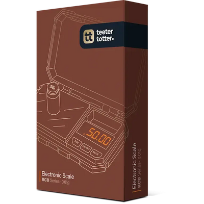 Teeter totter scales brown box with 0.01g precision display