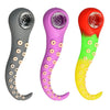 Tentacle Silicone Hand Pipe With Glass Bowl Insert: Colorful, Curved Devices With Suction Cups