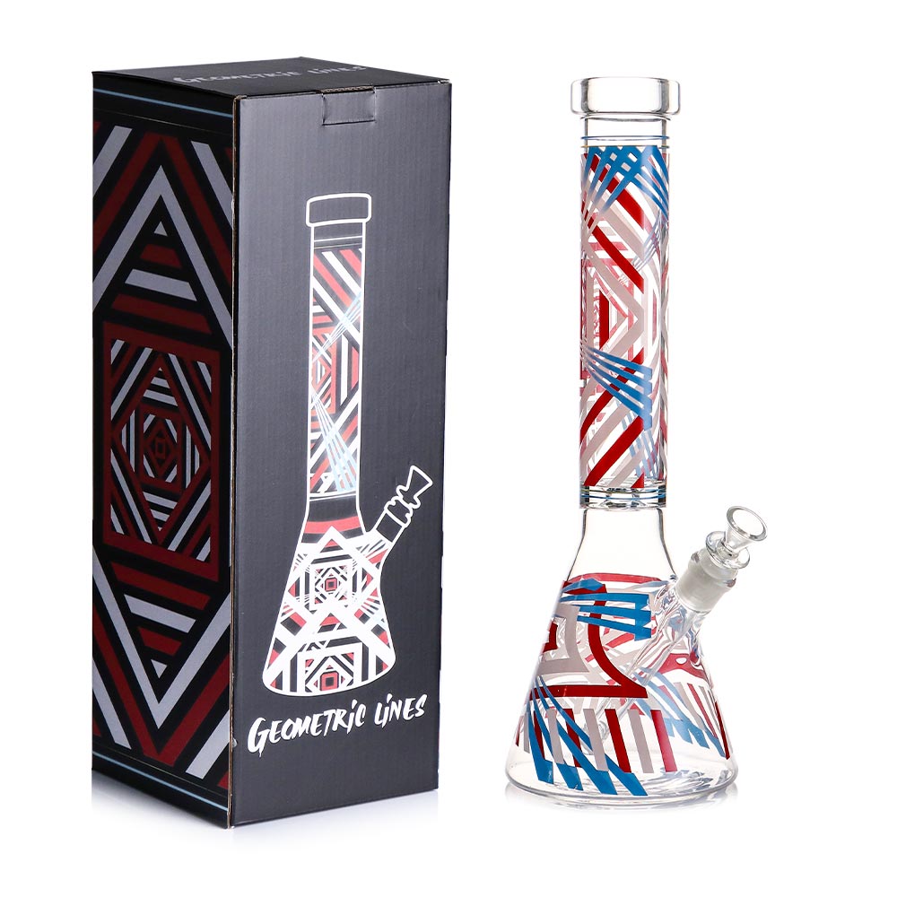 Geometric Line 16-Inch Beaker Water Pipe