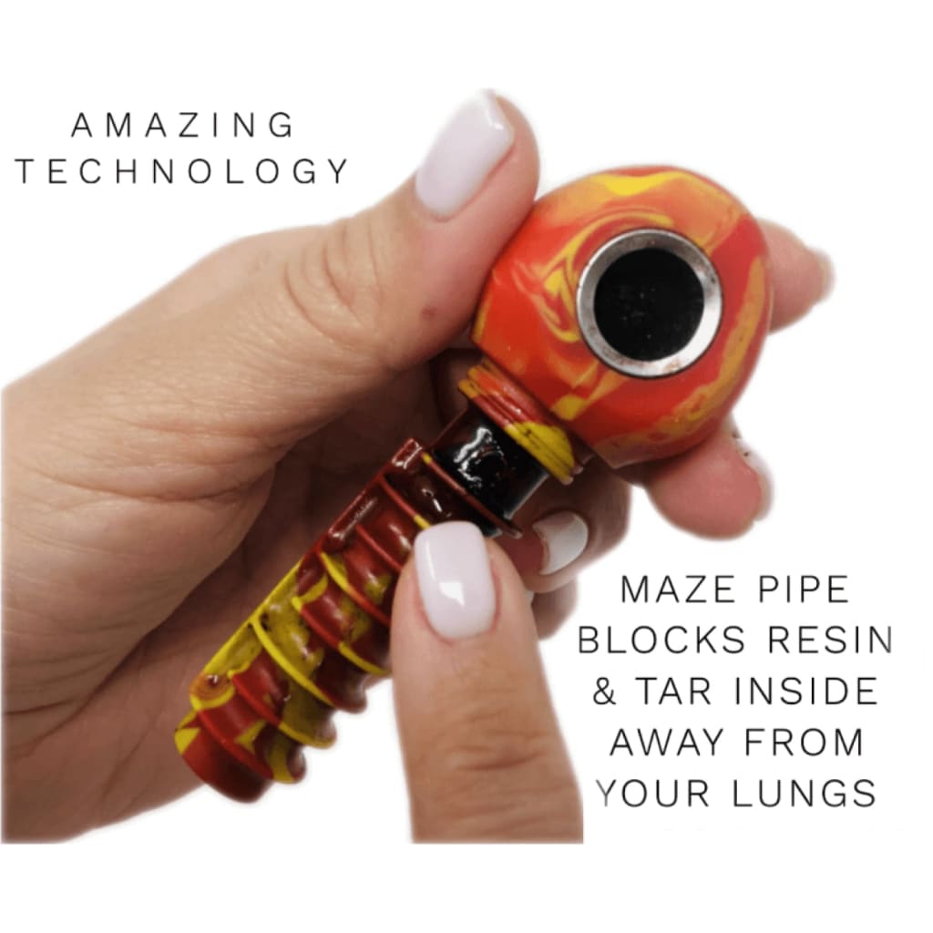 Colorful glass pipe with incredible coughless technology for drastically cools smoke