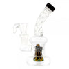 Shaped Rasta Water Pipe with Curved Neck and ’Thug Life’ Branding in Spiral Neck Design