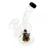 Shaped Rasta water pipe with spiral neck design and logo on base