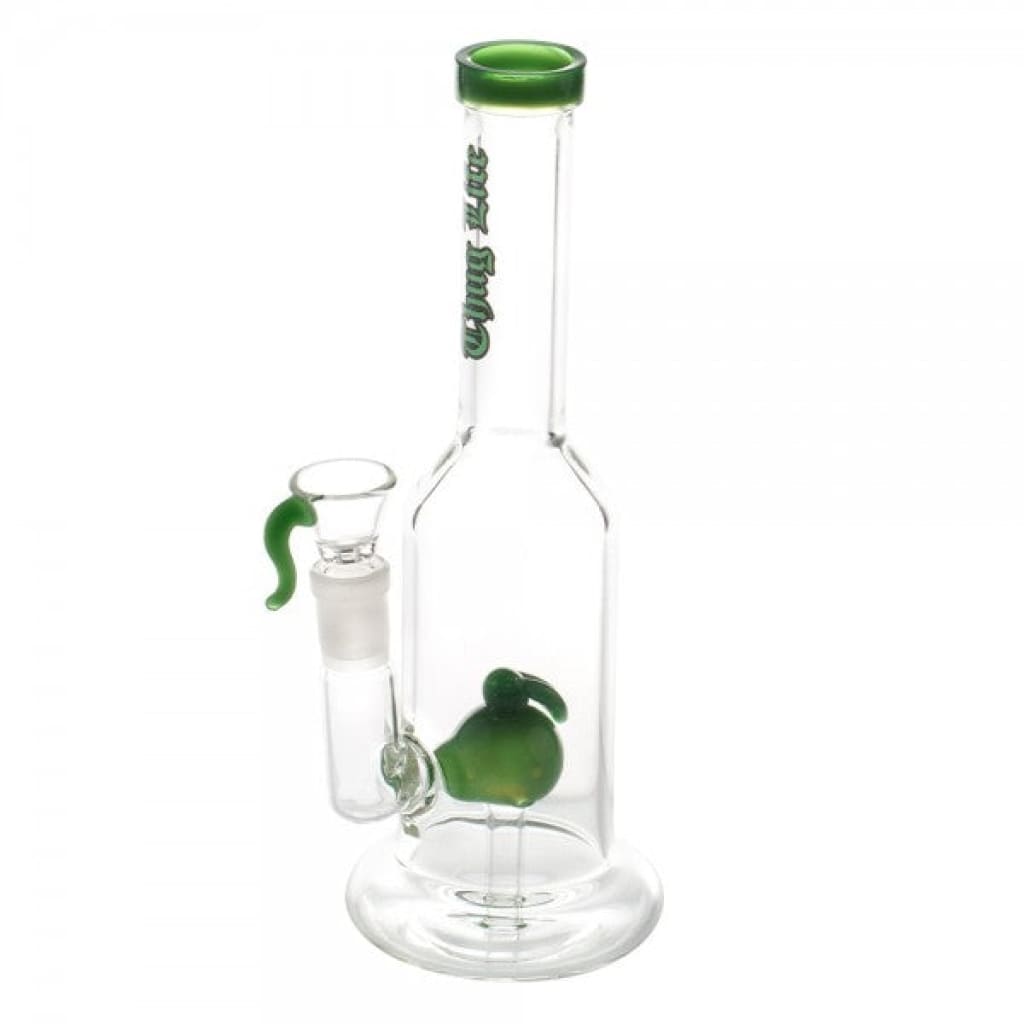 Green Apple Custom Perc Water Pipe with green accents