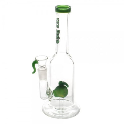 Green Apple Custom Perc Water Pipe with green accents