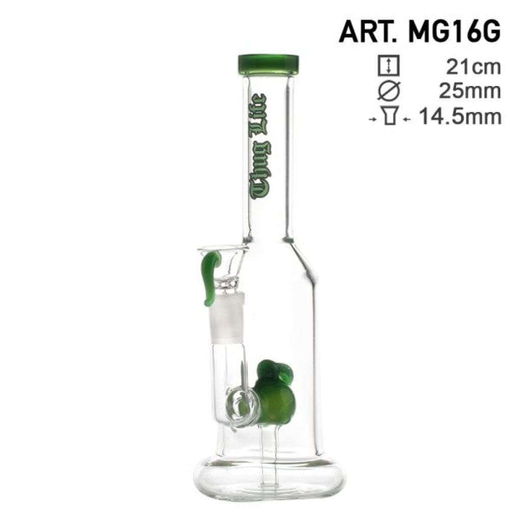 Green Apple Custom Perc Water Pipe with Green Color Accents