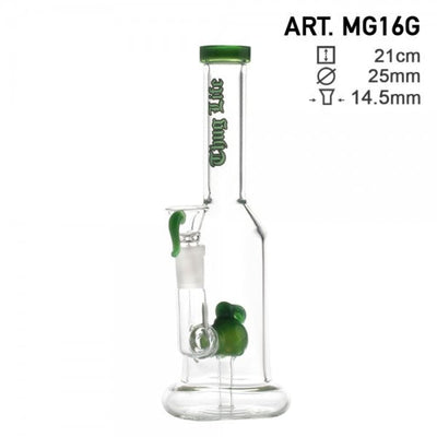 Green Apple Custom Perc Water Pipe with Green Color Accents
