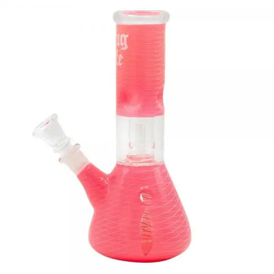 Thug Life pink geometric glass water pipe with web texture