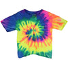 Neon Rainbow Colors Toddler Tie-dye T-shirt, 100% Cotton, with Spiral Swirl Pattern