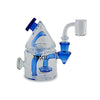 Toxic Cone Recycler Diamond Rig With Blue Accents And Triangular Percolator Chamber