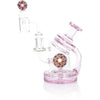 Toxic Donut Recycler Rig With Pink Tint, Perfect For Outrageous Dab Session