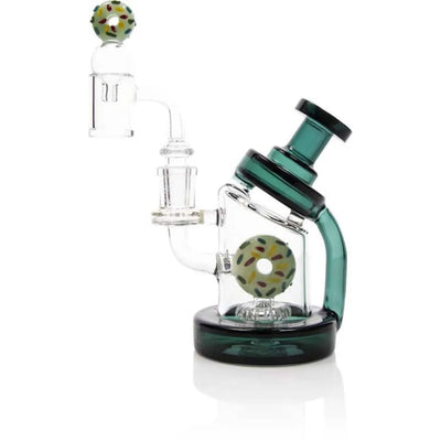 Glass Water Pipe With Microscope Design, Colorful Percolators - Toxic Donut Recycler Rig