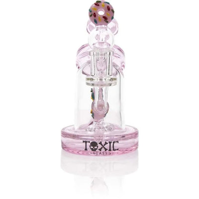 Toxic Donut Recycler Rig With Donut Decoration, Perfect For Outrageous Dab Sessions