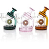 Three Colorful Glass Water Pipes In a Toxic Donut Recycler Rig For Outrageous Dab Sessions