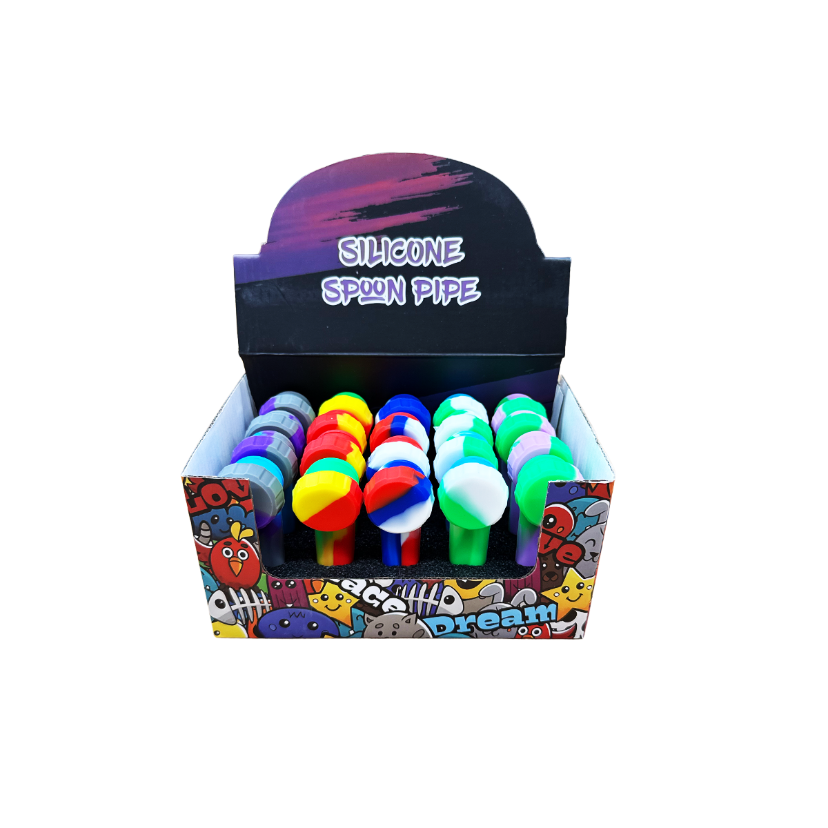 Compact Silicone Spoon Pipe with Unique Print