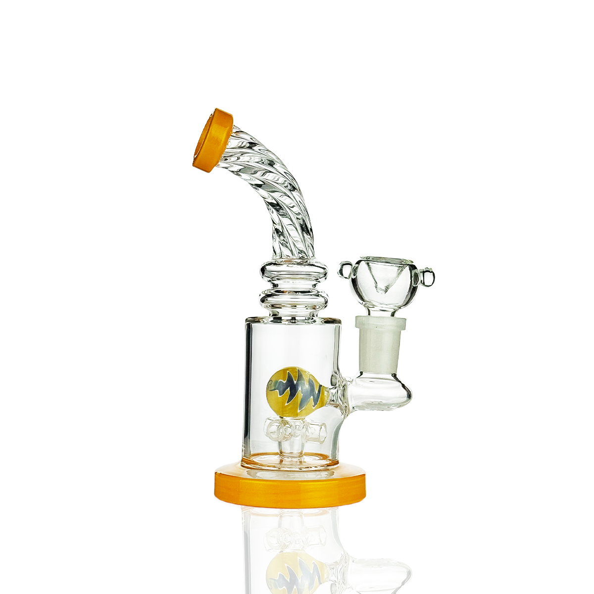 Spherical Water Pipe Rig with Colored Rod Accent