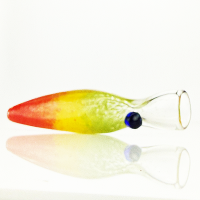 Vibrant Rasta Frit Glass One-Hitter Chillum
