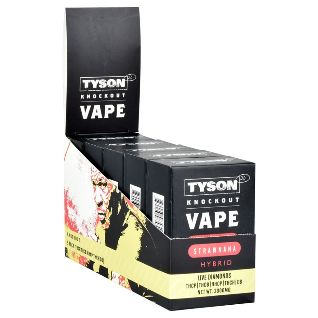 Tyson 2.0 Knockout Live Diamonds Disposable Vape in ‘Strawnana’ flavor display box