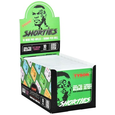 Mini Pre-rolls Display Box For ’shorties’ D8 Mini With Green Design And Stylized Portrait