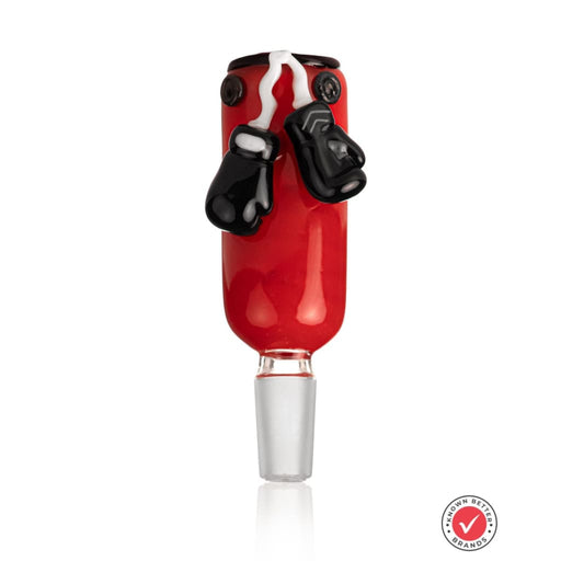 TYSON 2.0 Punching Bag Bowl Piece in Red with 2 Black Boxing Gloves Hung On The Back. This Bowl Piece is 14mm