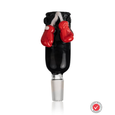 Mike Tyson 14mm bowl piece shaped like a heavy bag with red boxing gloves