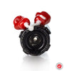 Mike Tyson 14mm bowl piece with camera lens and red Mickey Mouse-style ears attached