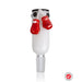 White TYSON 2.0 Heavy Punching Bag Bowl Piece with 2 Red Boxing Gloves Hanging on The Back