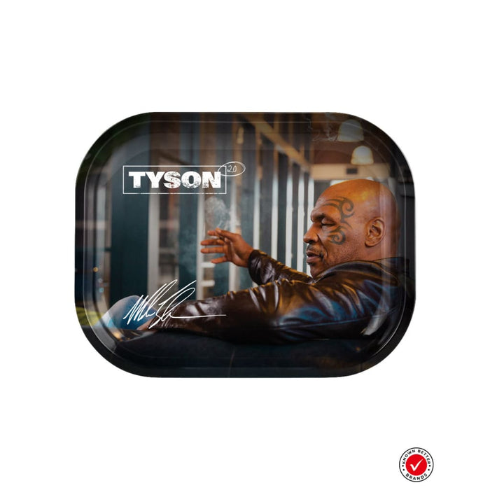 TYSON 2.0 Weed Tray In The Office. Mike Tyson Sitting While Holding a Blunt Cigar