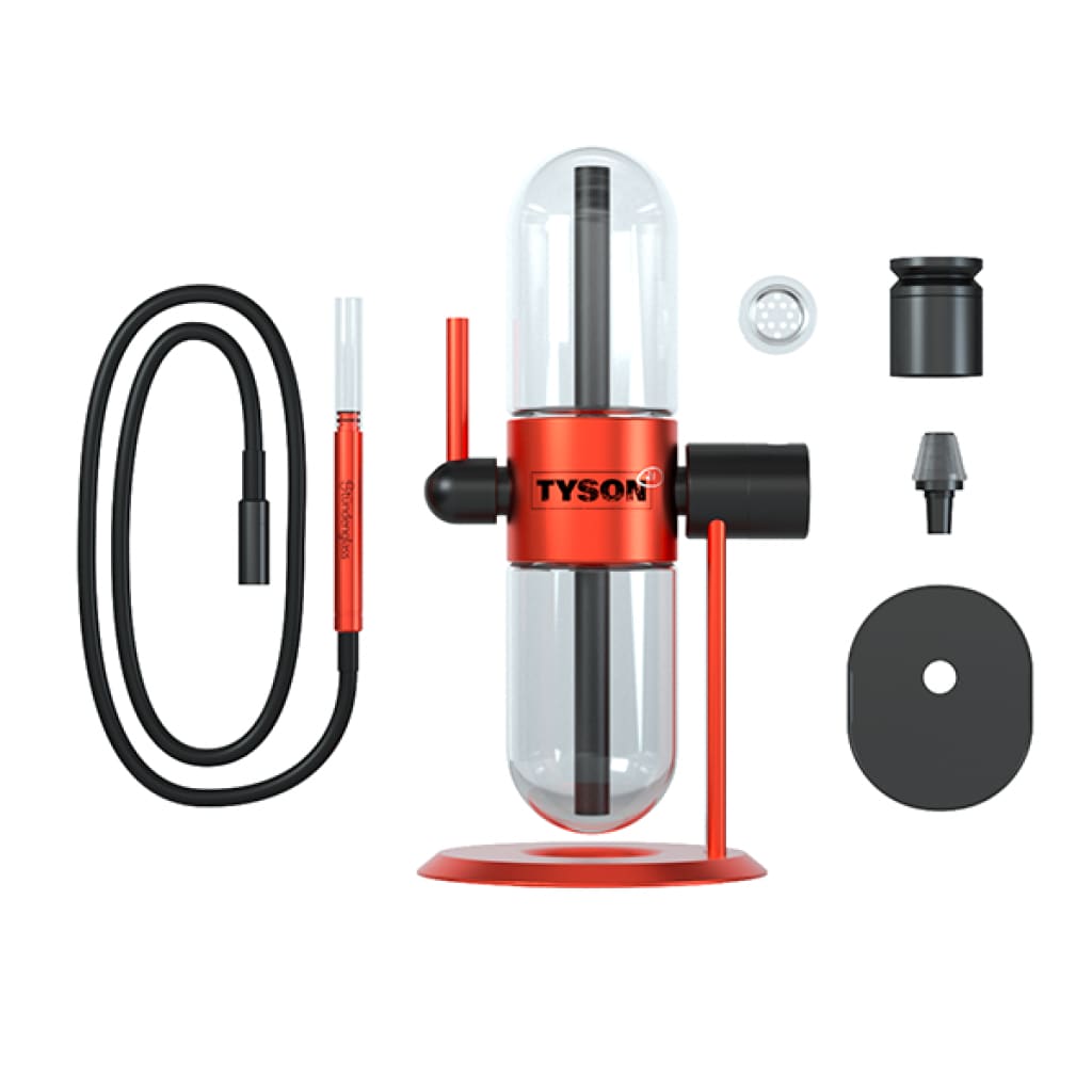 Red and black Mike Tyson Stündenglass Gravity Infuser inspection camera