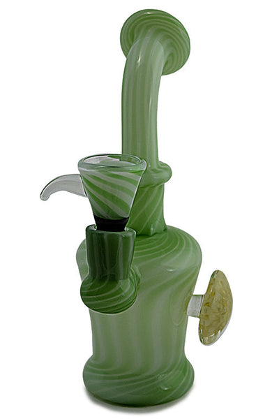 Compact Slime Green Water Pipe with Marble Accent