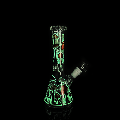 Glow-in-the-Dark Mushroom Beaker with 14mm Bowl