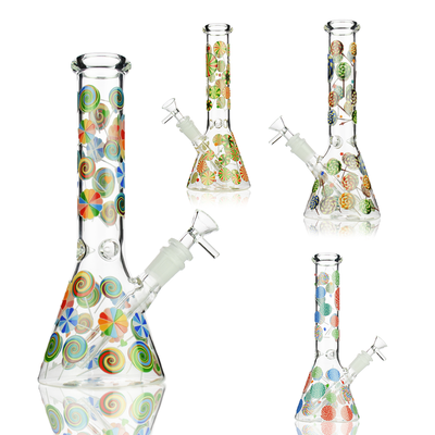 Glow Beaker Water Pipe with Candy Decals