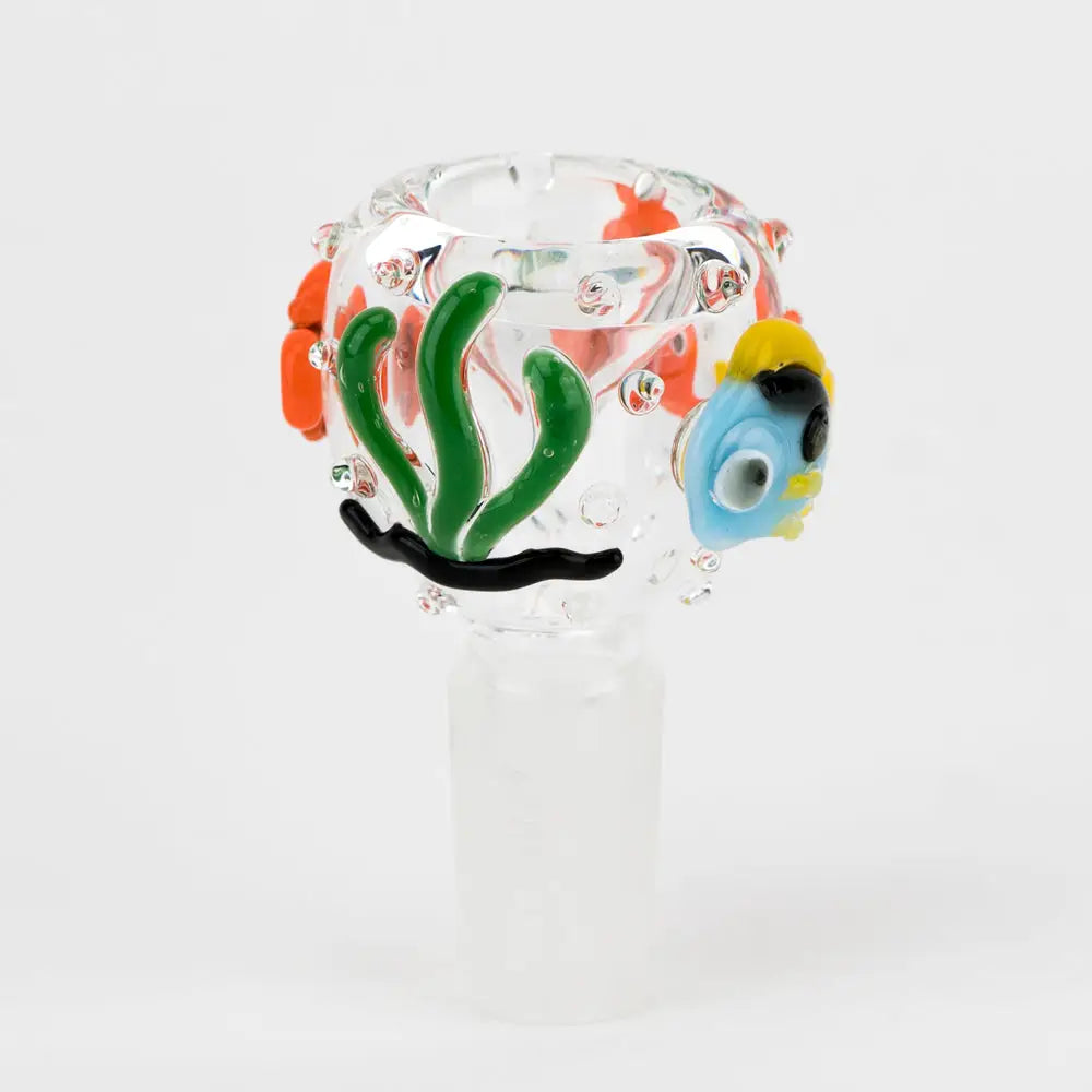 Empire Glassworks Under the Sea hand-blown glass bowl piece with colorful fish and coral