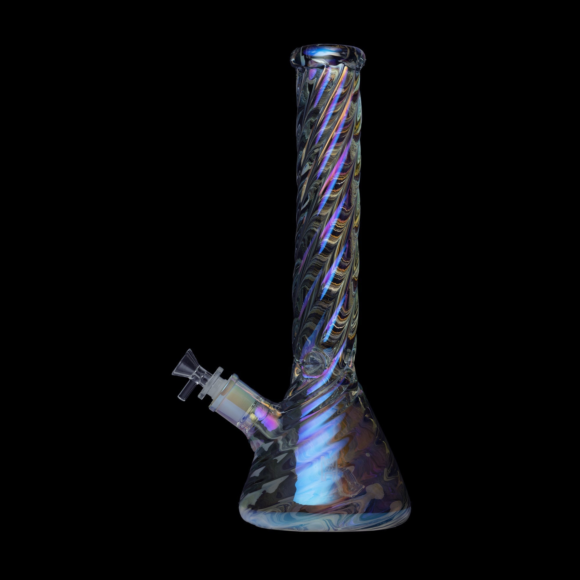 Luminous Twisted Iridescent Beaker Water Pipe