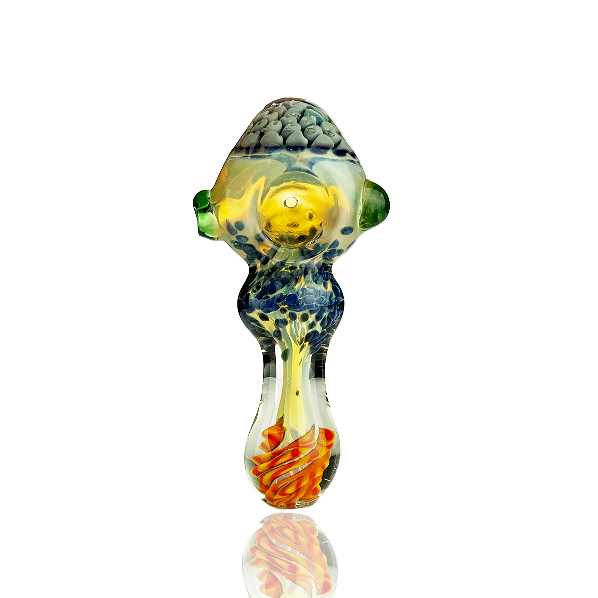 Silver Fume Glass Hand Pipe with Honeycomb
