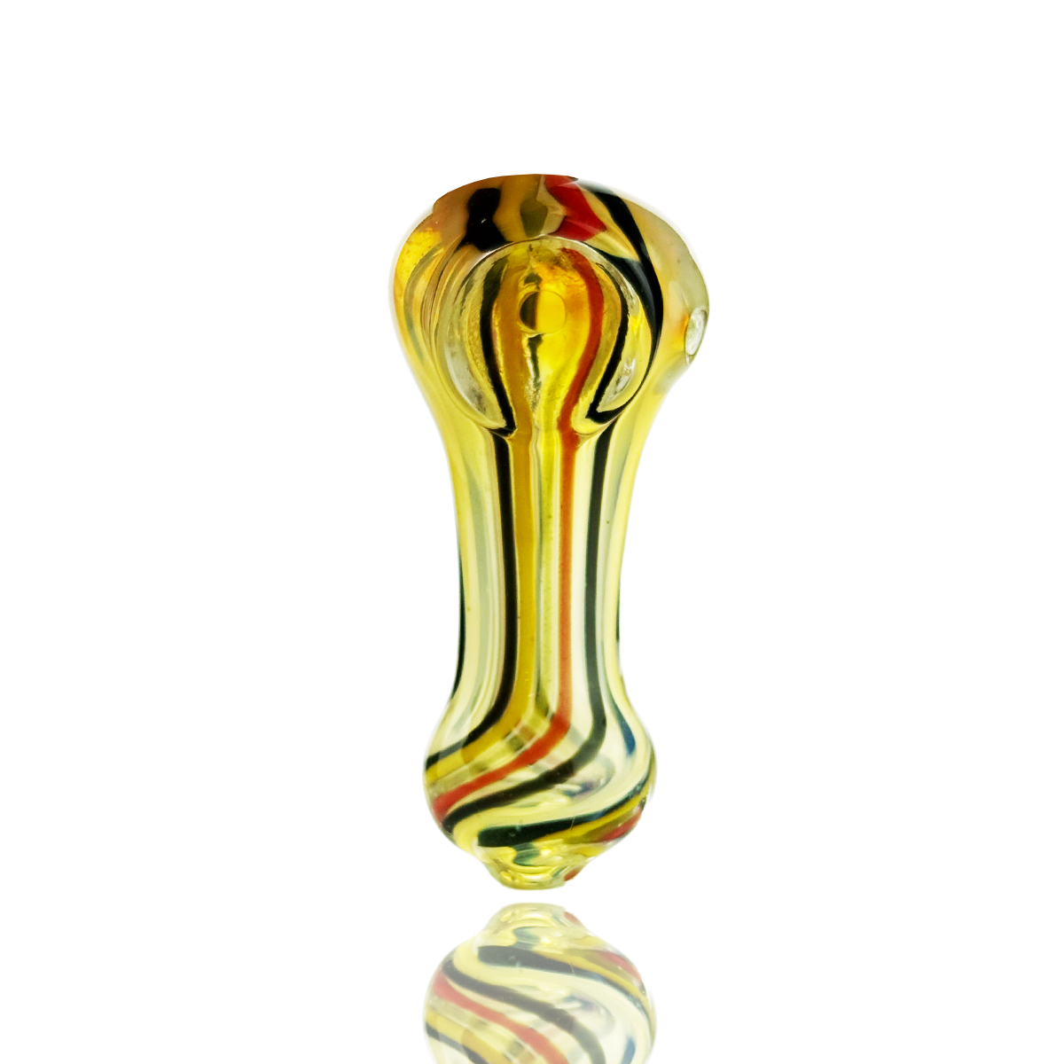 Artisan Silver Fume Glass Spoon Pipe