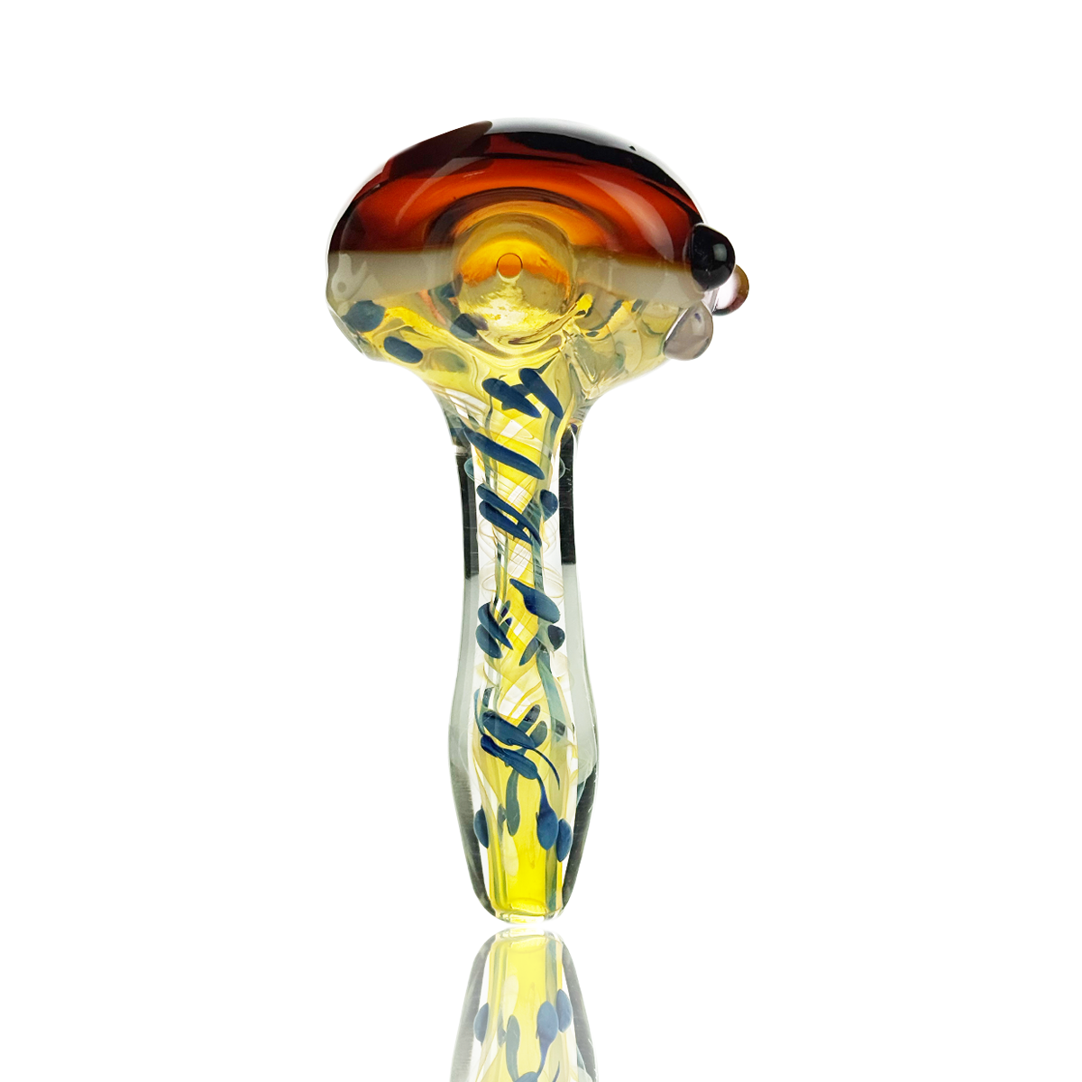 Artisan Silver Fume Glass Swirl Hand Pipe