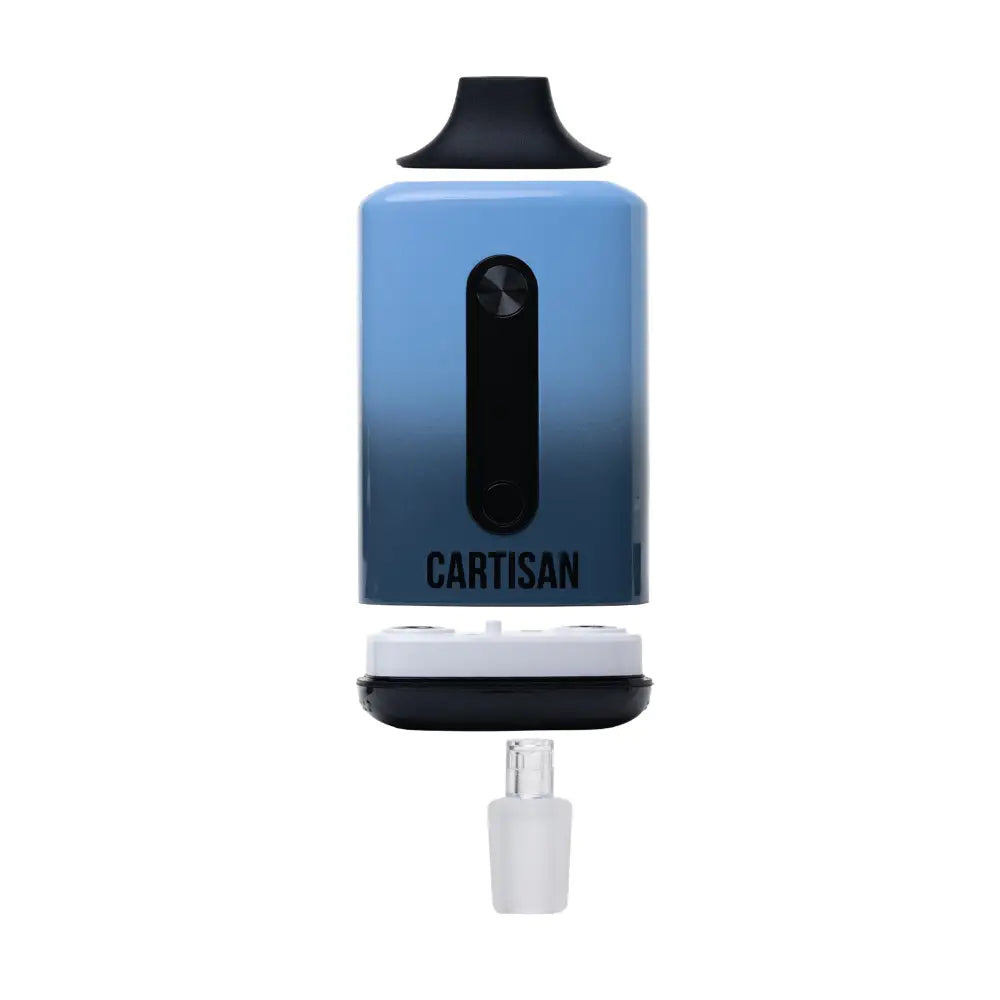 Blue and black vaporizer with water pipe attachment for Veil Bar Duo 510 Cartridge