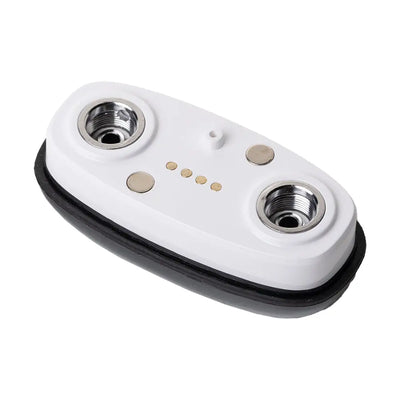 White dual-port charging dock for Veil Bar Duo 510 Cartridge with Water Pipe Attachment