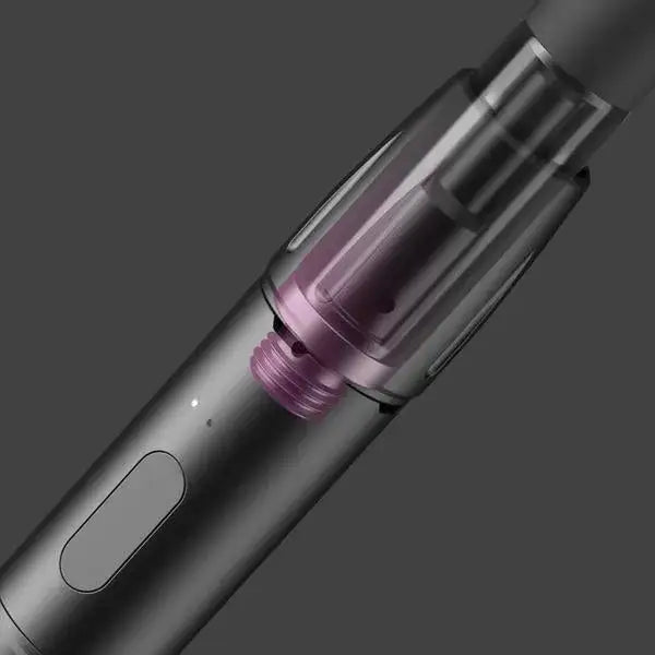 Sleek matte black Vessel cartridge battery with purple liquid tank
