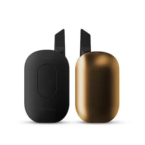 Vessel Compass cartridge battery in matte black and brushed gold