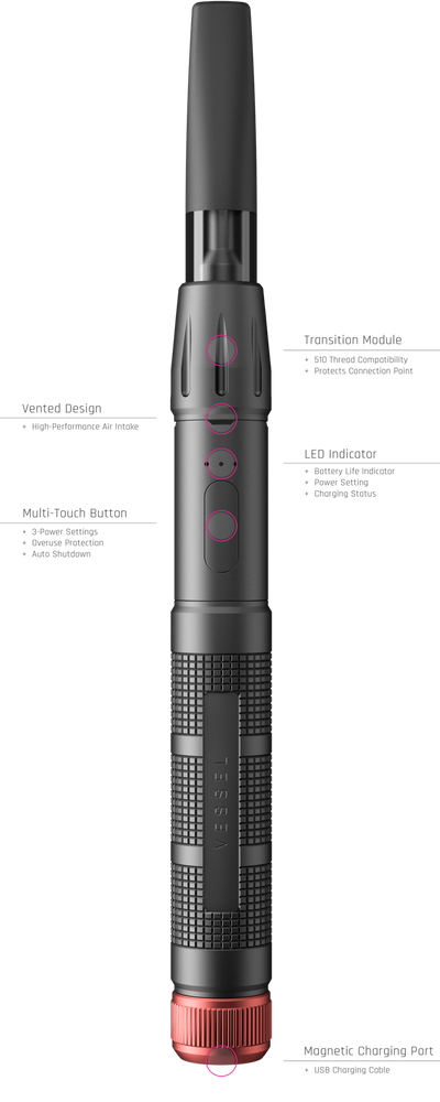 Vessel Wood Series Cartridge Vaporizer Battery
