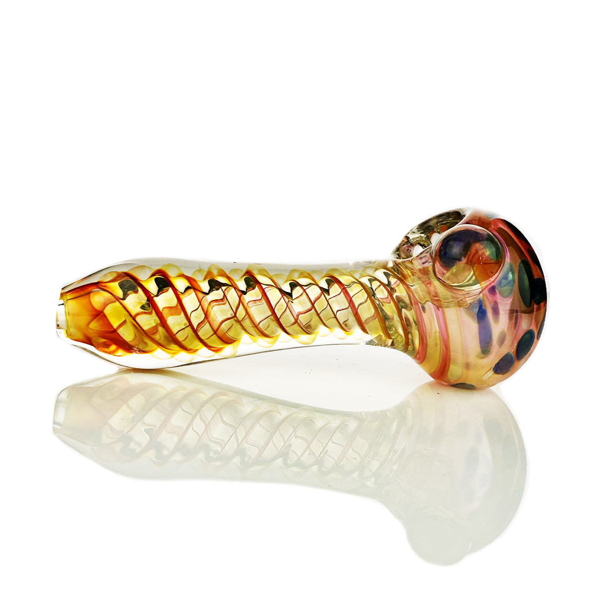 Artisan Gold Fume Spiral Hand Pipe 4.5 Inch