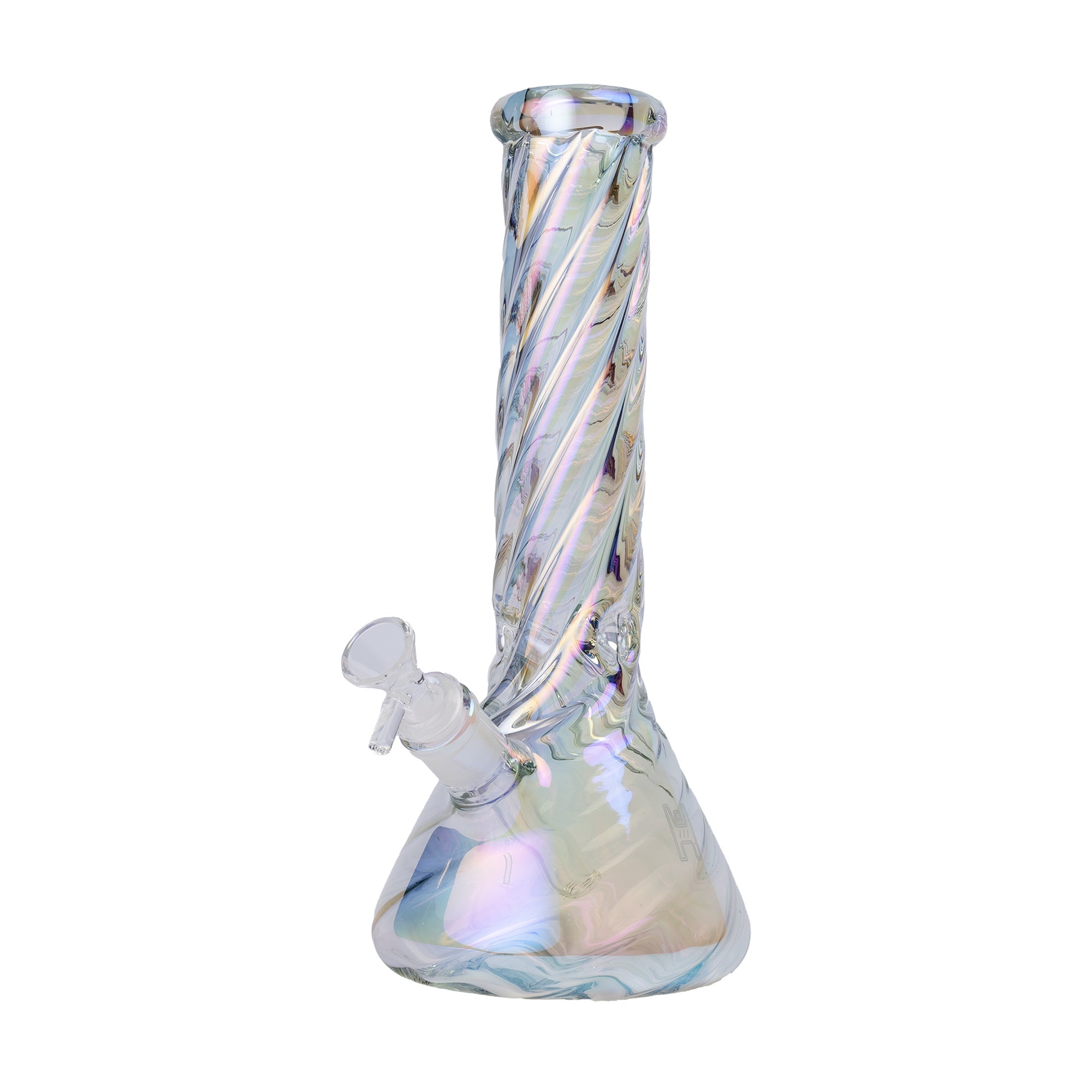 Luminous Twisted Iridescent Beaker Water Pipe