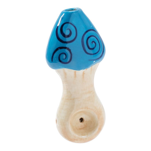 Wacky Bowlz Blue Swirl Mushroom Ceramic Pipe - 4’ On sale
