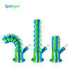 Three Waxmaid Springer Collapsible Silicone Water Pipes with Blue and Green Swirls