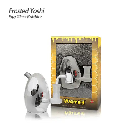 Frosted Yoshi Egg Glass Bubbler with Dinosaur Design for stylish smoking sessions