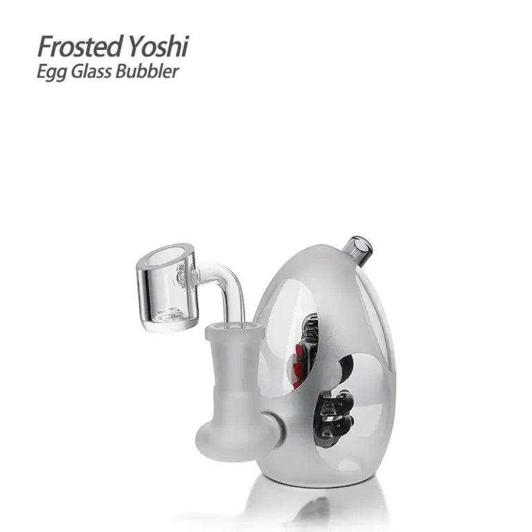 Frosted Yoshi Egg Glass Bubbler featuring a unique Dinosaur design for collectors