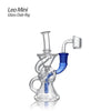 Mini Glass Hive Ball Dab Rig with Blue Curved Stem and Spiral Design for Quartz Banger