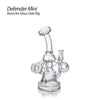 Defender Mini Glass Dab Rig features multiple chambers and a curved mouthpiece for smooth hits